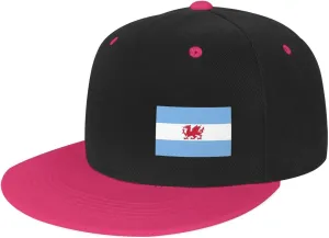 Flag of The Welsh Colony in Patagonia Snapback Hats for Men Women Hat Baseball Cap Flat Bill Visor White Hat
