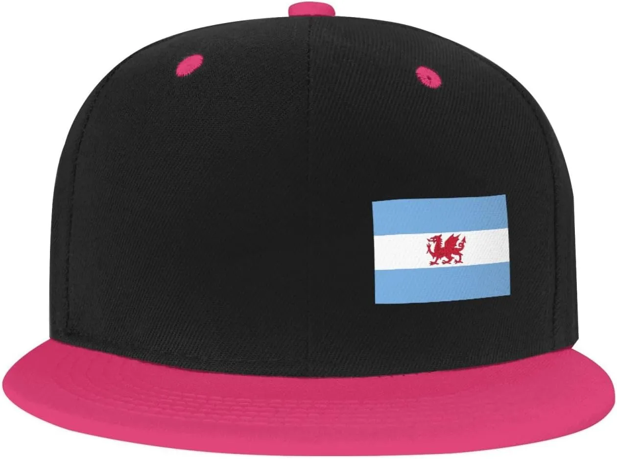 Flag of The Welsh Colony in Patagonia Snapback Hats for Men Women Hat Baseball Cap Flat Bill Visor White Hat