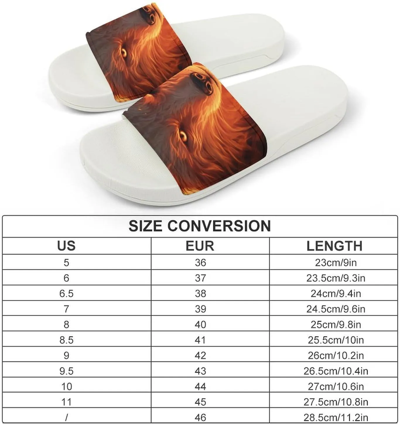 Flaming Wolf Open Toe Slippers for Women And Men Non Slip Shower Slippers Home Slippers