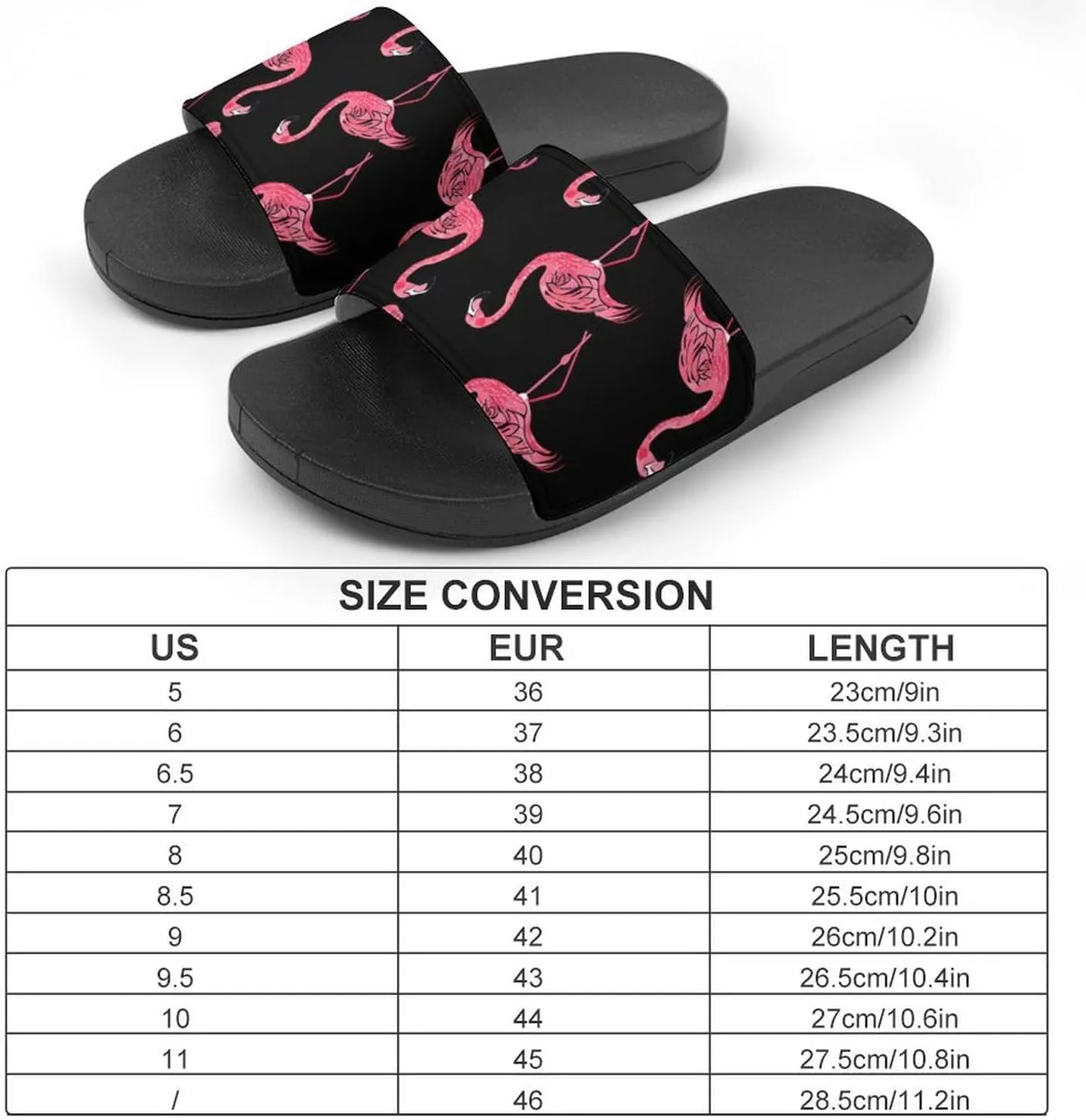 Flamingo Hibiscus Floral Slippers for Women Men Anti-Slip Shower Slides Open Toe Slippers for Home Outdoor Beach