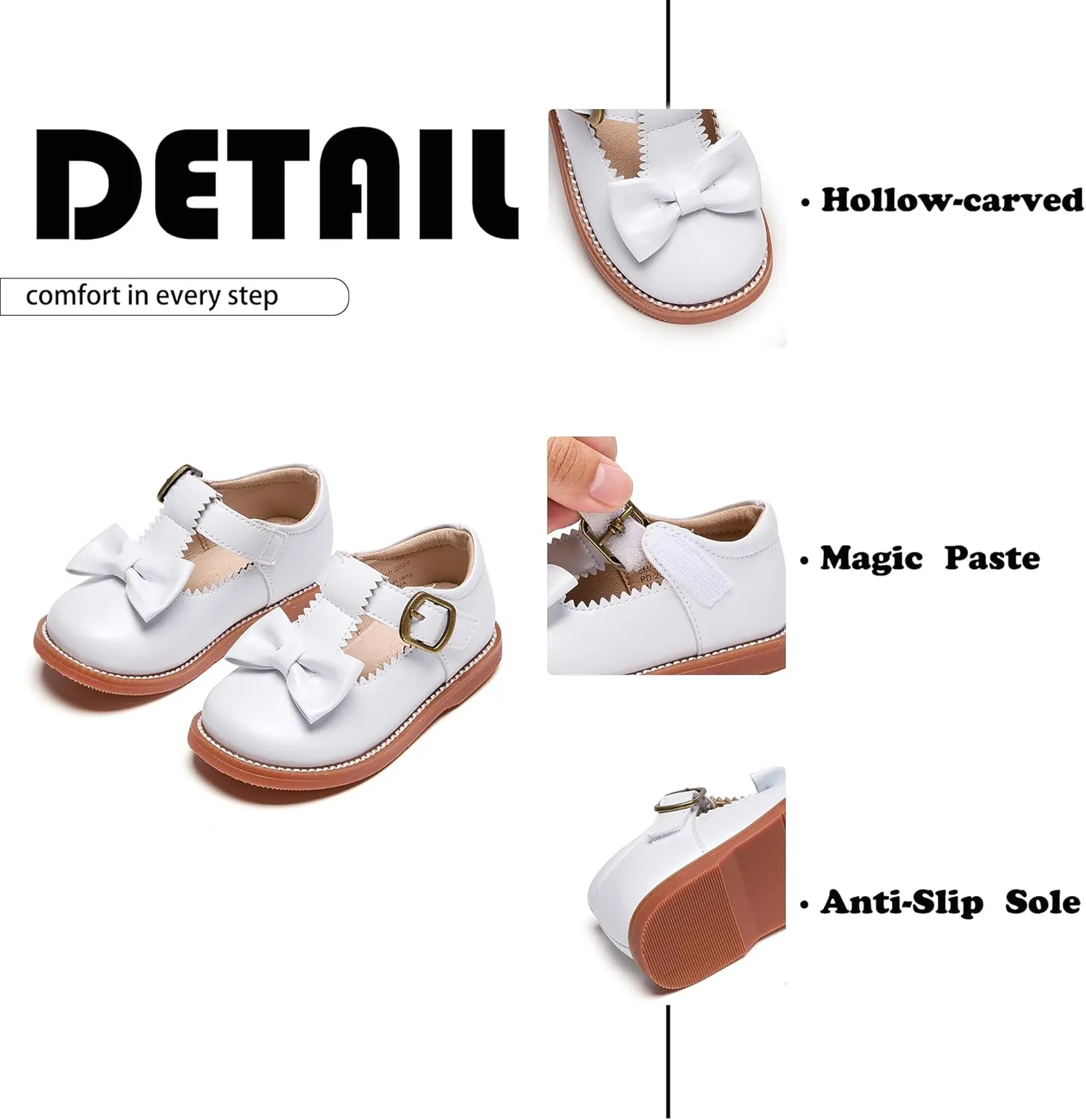 Flaryzone Toddler Little Girl Mary Jane School Uniform Oxfords Flat Dress Shoes