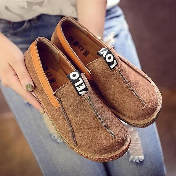 Flat Toe Ladies Round Spring Budget-conscious Flock Comfortable Steep discount Masorini Flats Shoes Women Breathable Autumn