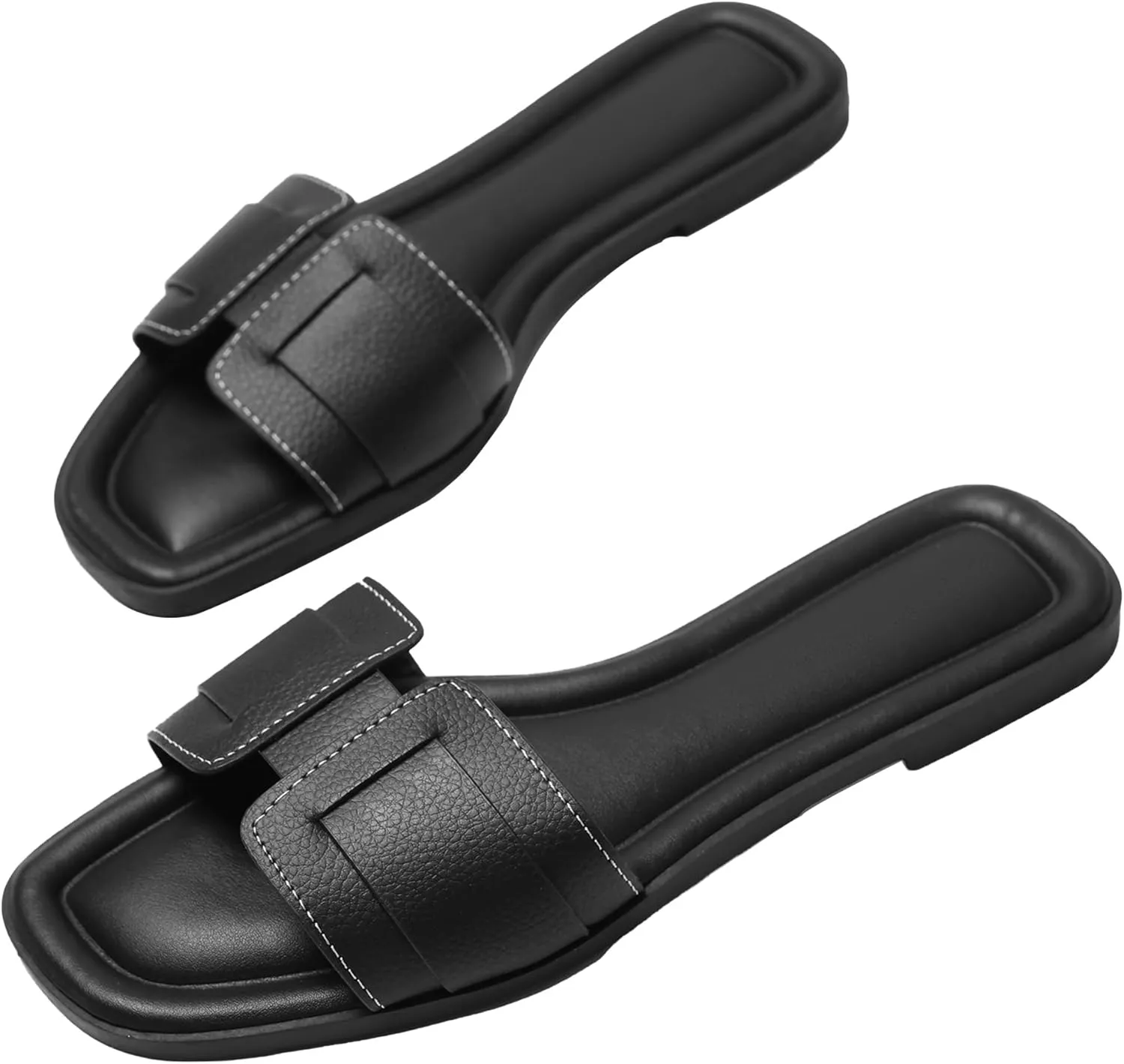 Flat Womens Sandals Flat Slide Sandals Women Black Brown White Sandals Size 6-11