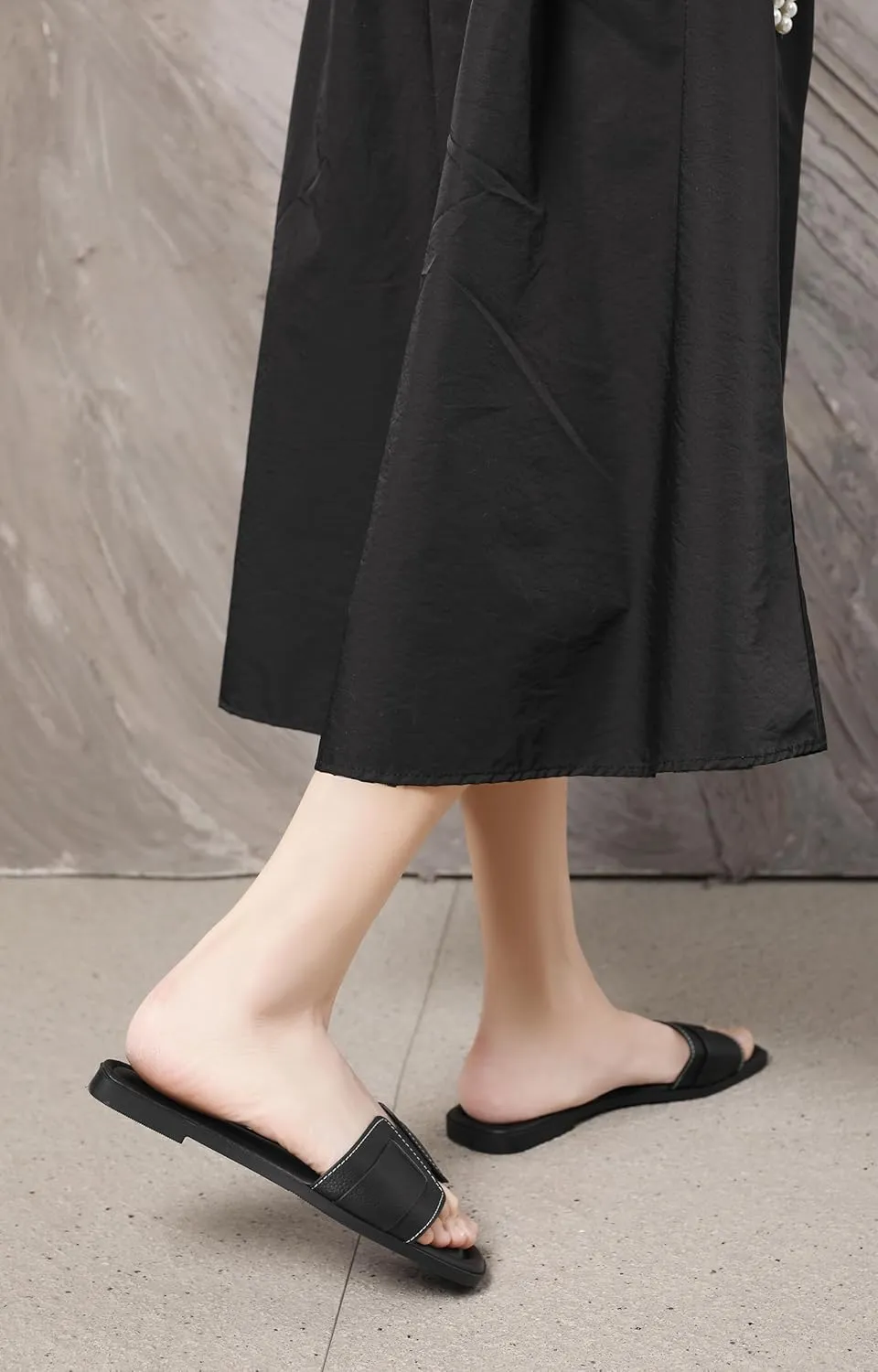 Flat Womens Sandals Flat Slide Sandals Women Black Brown White Sandals Size 6-11