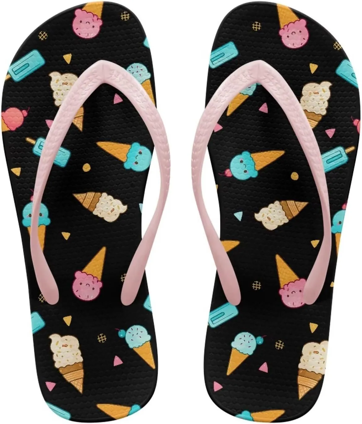 Flip Flops for Women Floral Printed Footwear Flats Sandals Lightweight Sandal Summer Beach Slides SizeUS 5-9