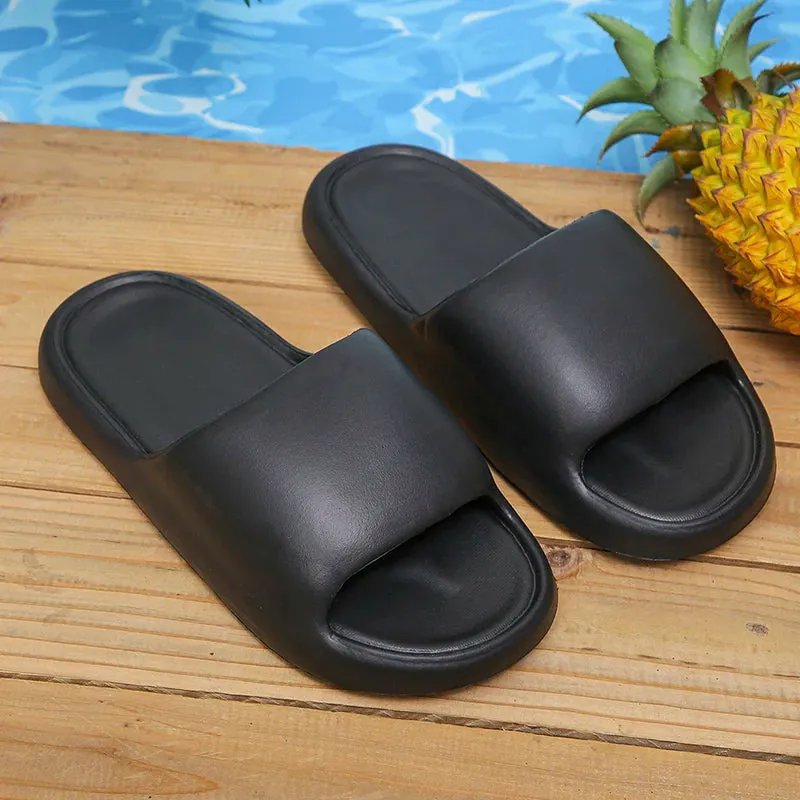 Flip flops Solid Color Simple Non-slip Soft Sole Slippers