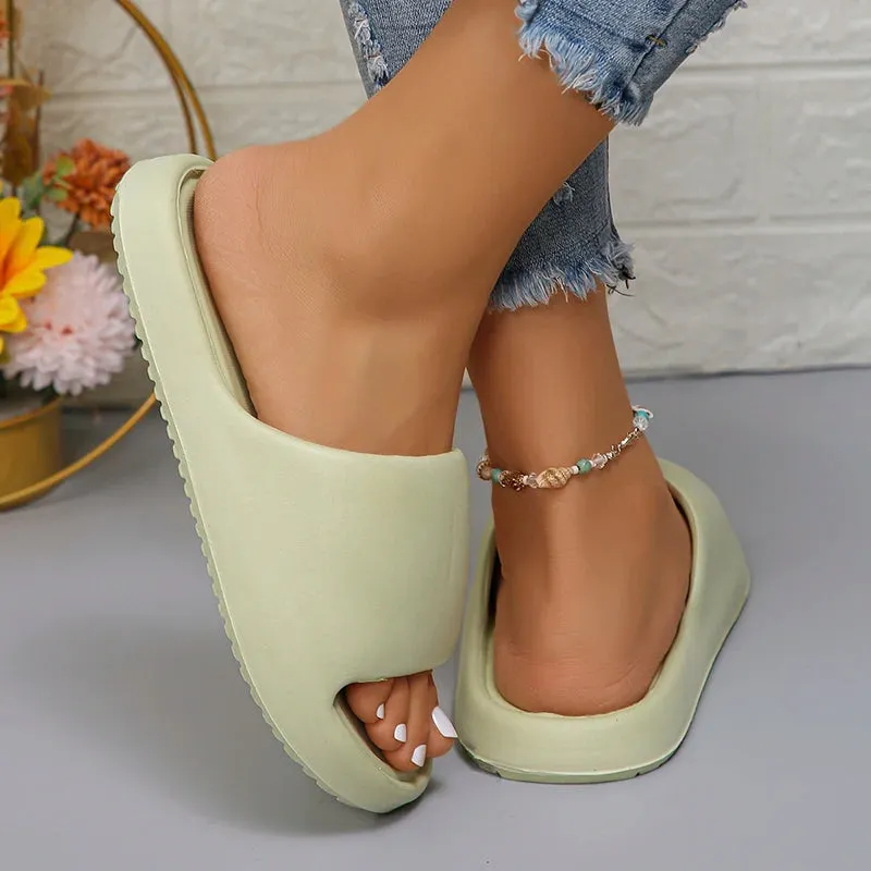 Flip flops Solid Color Simple Non-slip Soft Sole Slippers