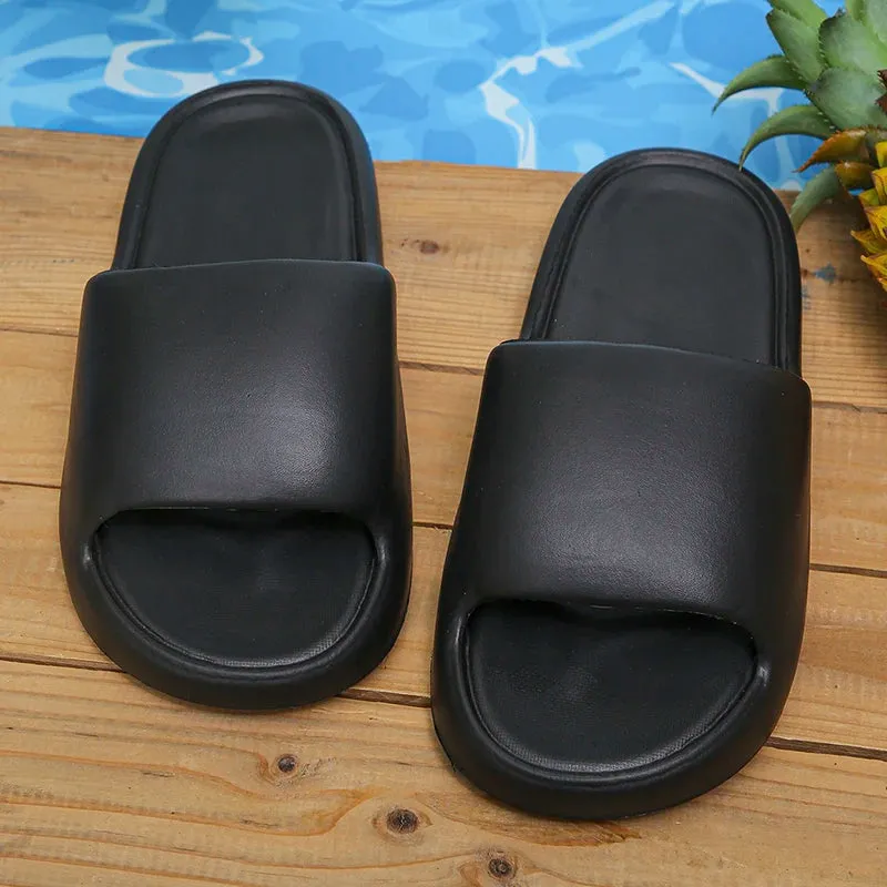 Flip flops Solid Color Simple Non-slip Soft Sole Slippers