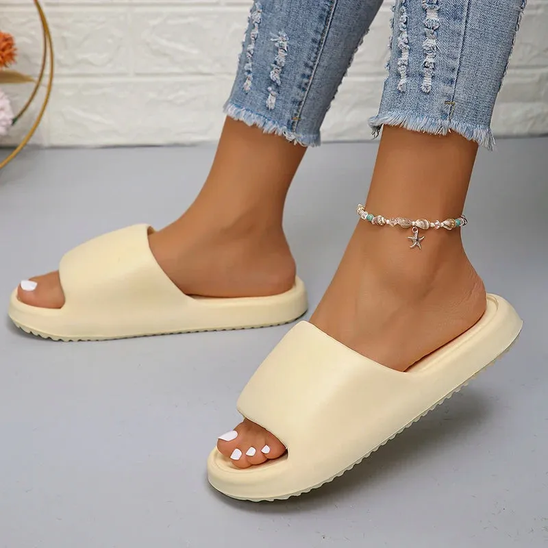 Flip flops Solid Color Simple Non-slip Soft Sole Slippers