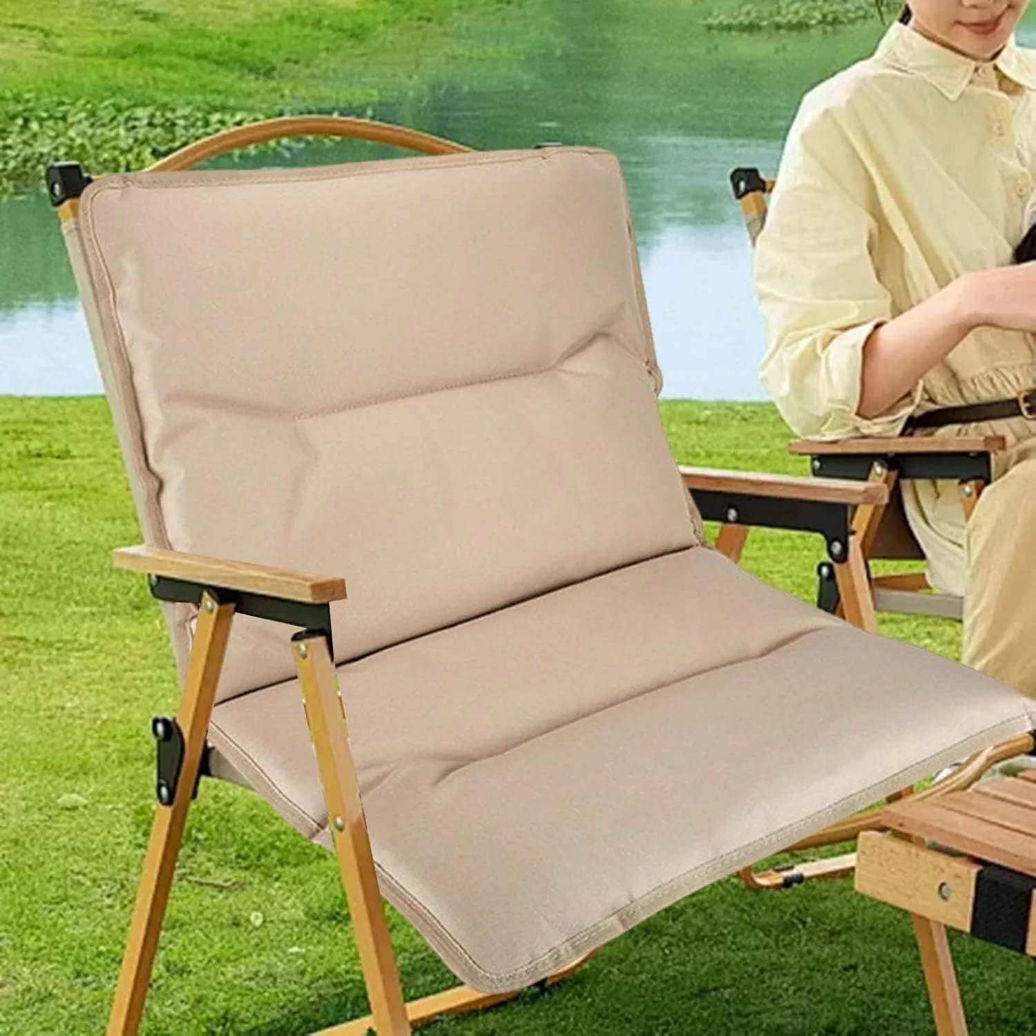 Floor Chair with Backrest Bleacher Seat Stadium Chair Padded Cushion Foldable Ground Chair for Mountaineering Concerts Picnic, 87cmx52cm