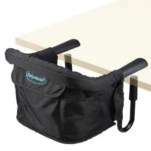 Fold-Flat Hook Chair, Portable & Washable Table Chair for Restaurants and Travel - Space-Saving Design for Easy Feeding and Comfortable Dining Experience(Black)