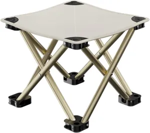 Folding Camping Stool Portable Outdoor Camping Chair for Fishing BBQ Hiking Gardening and Beach Travel with Carry Bag Camping Chair for Adults, Beige-large