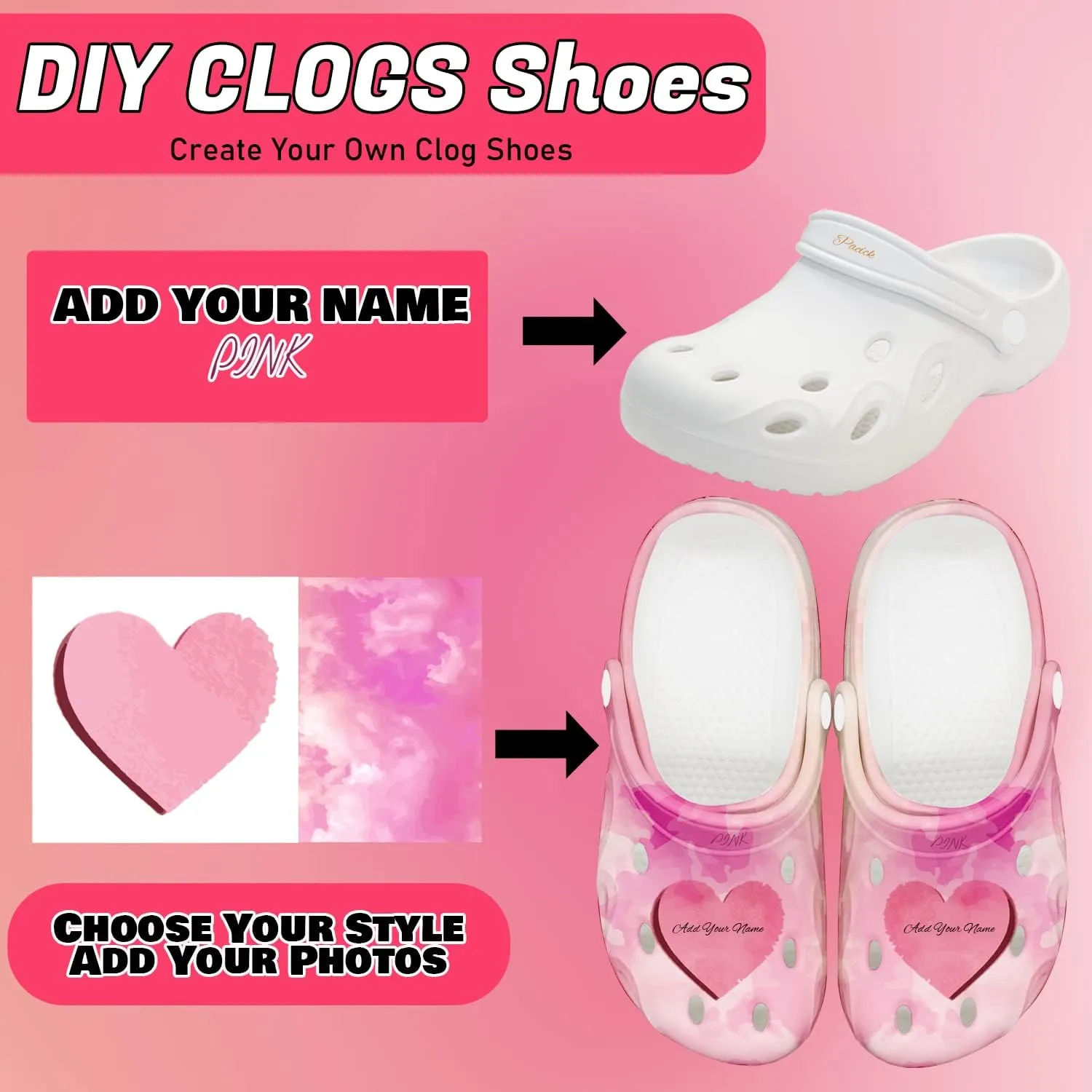 FolHaoth Personalized Photo and Text Womens Mens Clogs Custom Pet Face Name Summer Slippers Garden Shoes Cat Dog Face Custom Funny Clog Gifts for Friends, Lover, Oneself