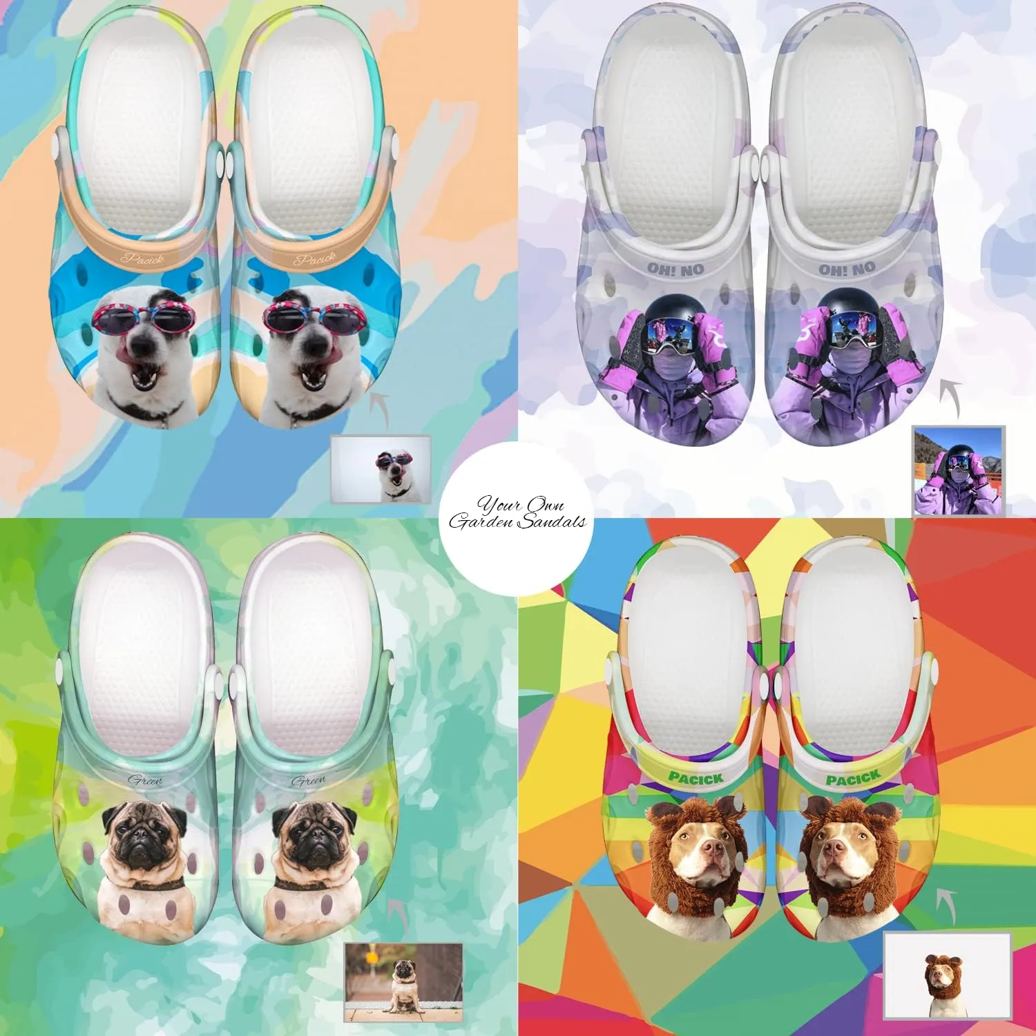 FolHaoth Personalized Photo and Text Womens Mens Clogs Custom Pet Face Name Summer Slippers Garden Shoes Cat Dog Face Custom Funny Clog Gifts for Friends, Lover, Oneself