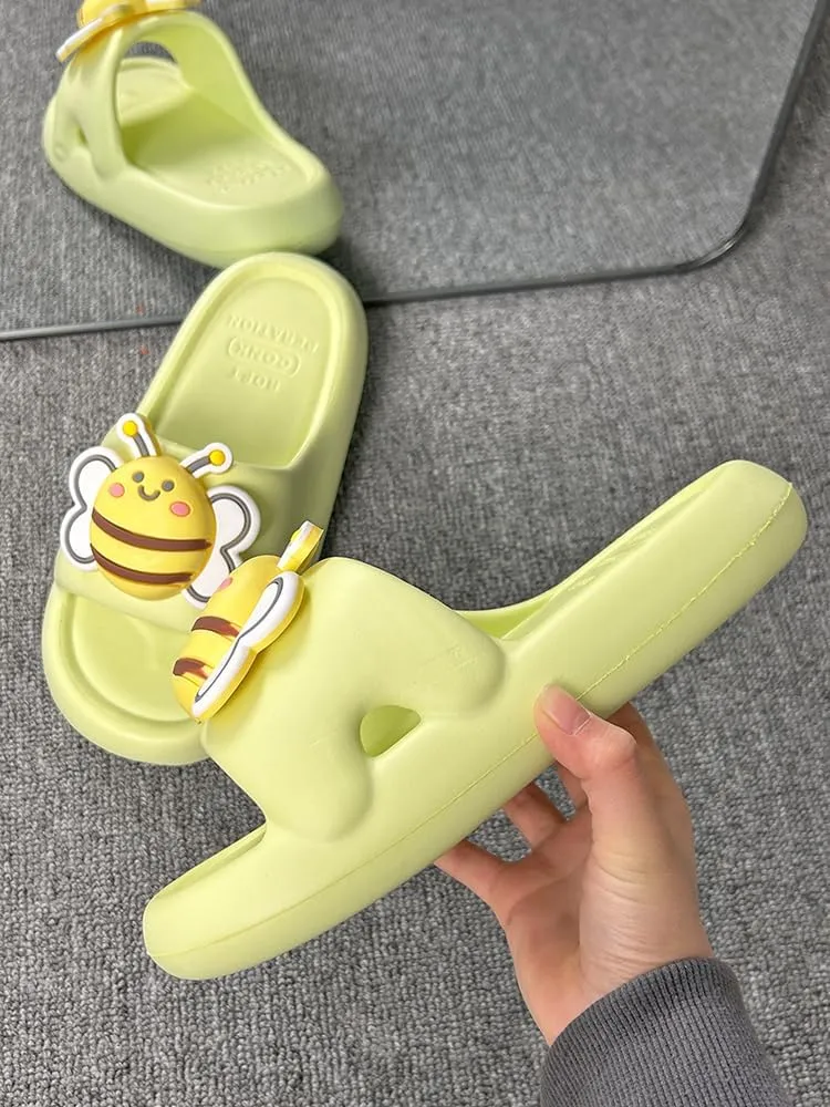 FoRes Multi Colored Cute Kawaii Bumble Bee Pillow Slipper Cloud Slides Non-Slip Summer Slipper