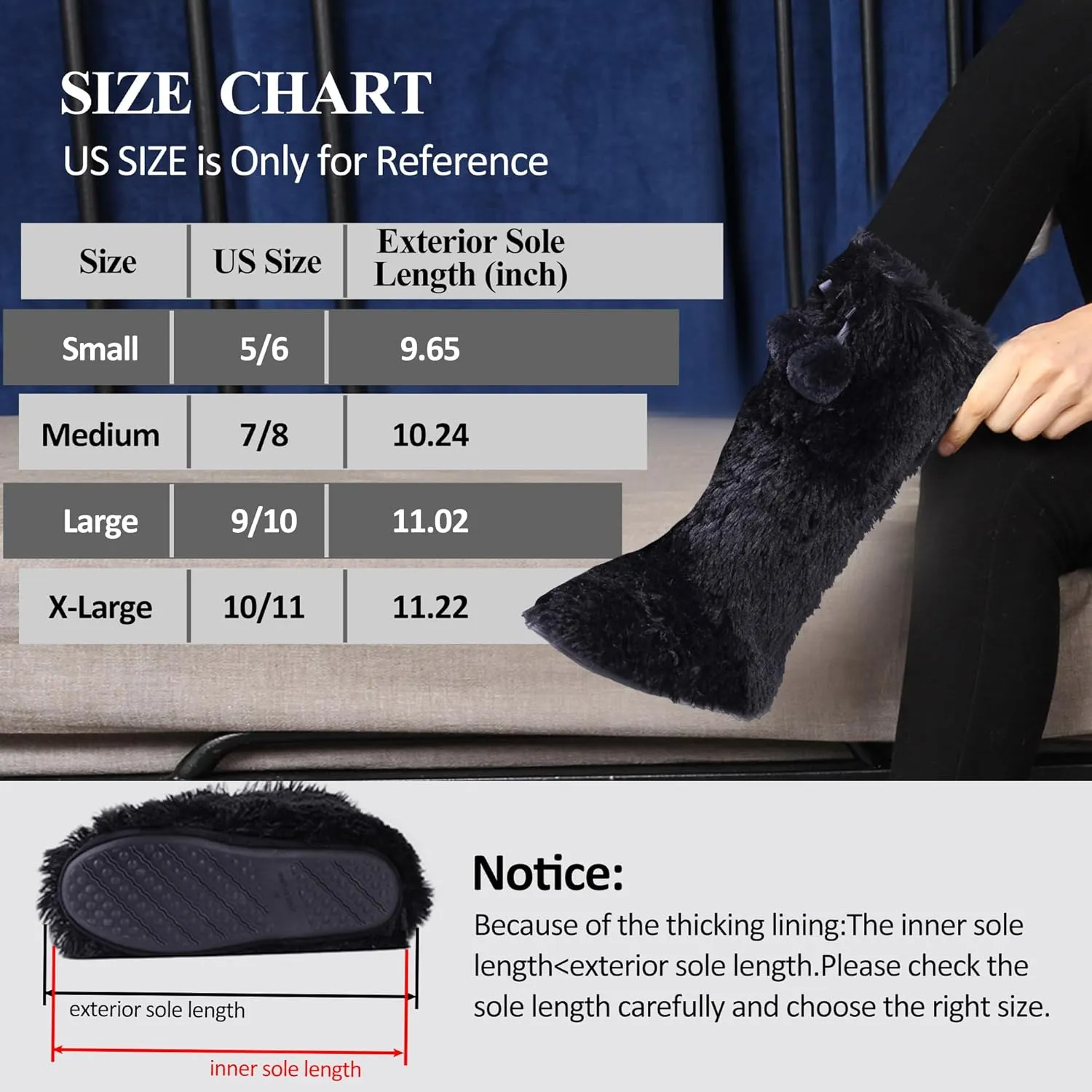 Forfoot Slippers Womens Indoor Slipper Boots for Ladies Girls with Knitted Upper and Bow