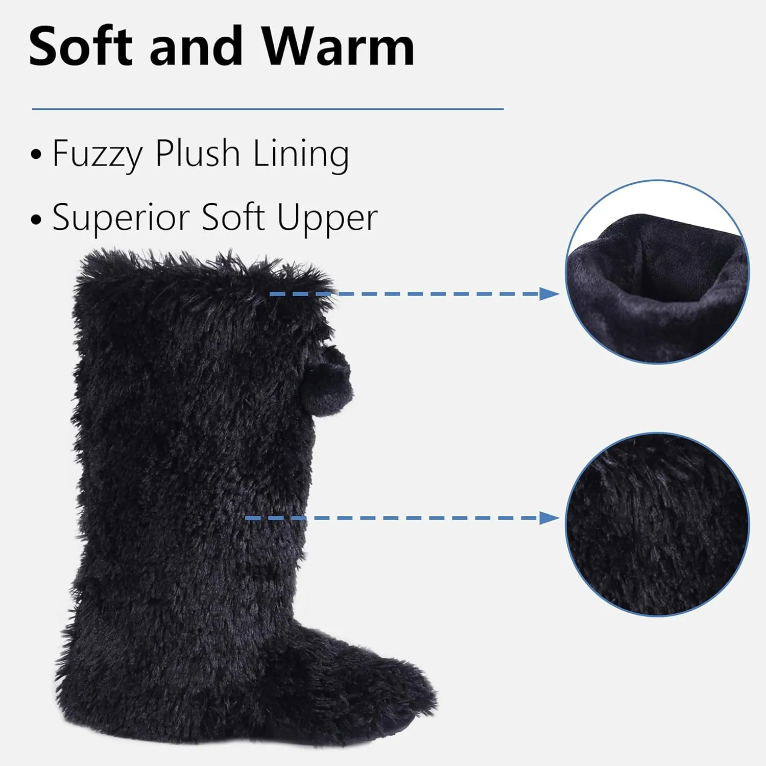 Forfoot Slippers Womens Indoor Slipper Boots for Ladies Girls with Knitted Upper and Bow