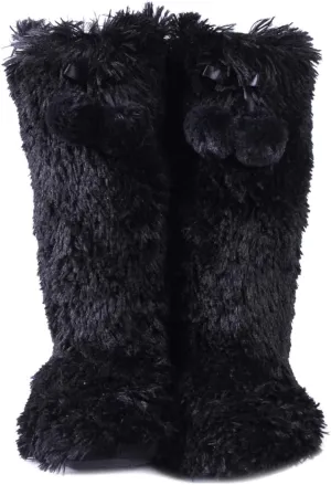 Forfoot Slippers Womens Indoor Slipper Boots for Ladies Girls with Knitted Upper and Bow
