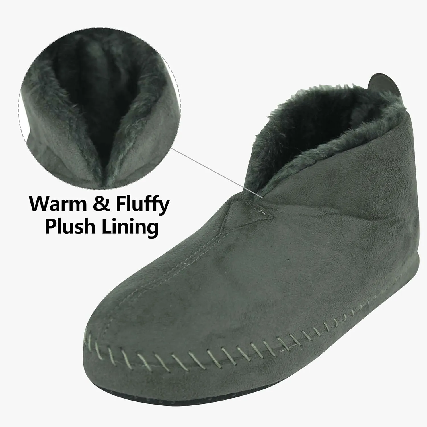 Forfoot Women's Bootie Slippers Plush Non Slip Slip on Indoor Boots House Shoes