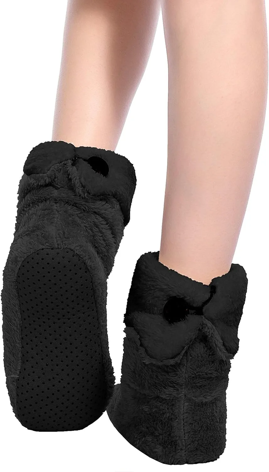 FRALOSHA Women's Slipper Sock Coral Velvet Indoor Spring-Autumn Super Soft Warm Cozy Fuzzy Lined Booties Slippers