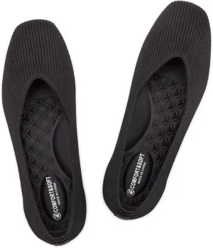 Frank Mully Womens Wide Flat Shoes Square Toe Shoes Knitted Work Flats Comfortable Women Shoes Comfortable Women Shoes
