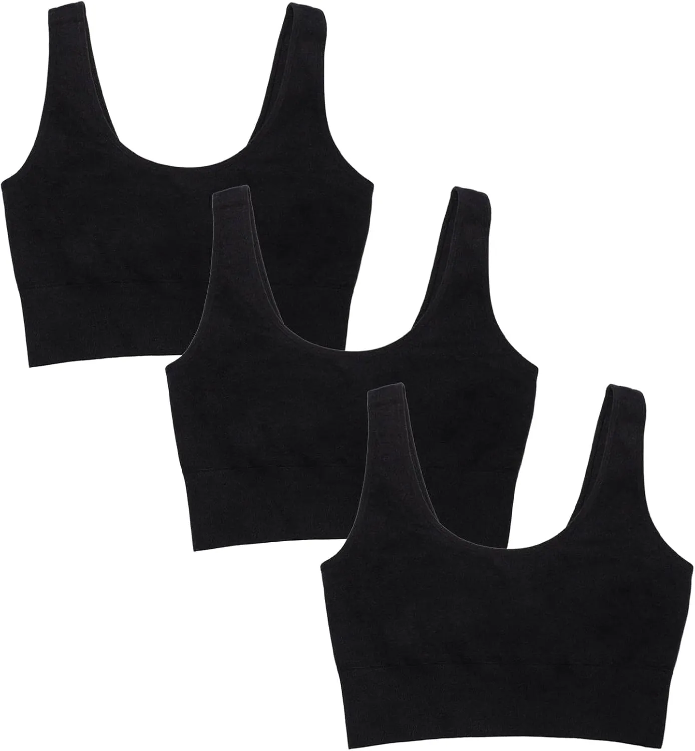 Fruit of the Loom Women's 360 Stretch Longline Sport, Comfortable Wireless Bras, Seamless Full-Coverage for a Natural Shape