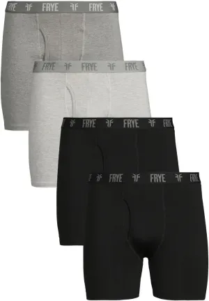 Frye Stretch Viscose Boxer Briefs for Men 4-Pack, Soft and Breathable Underwear for Men Pack of 4 Fly or No Fly