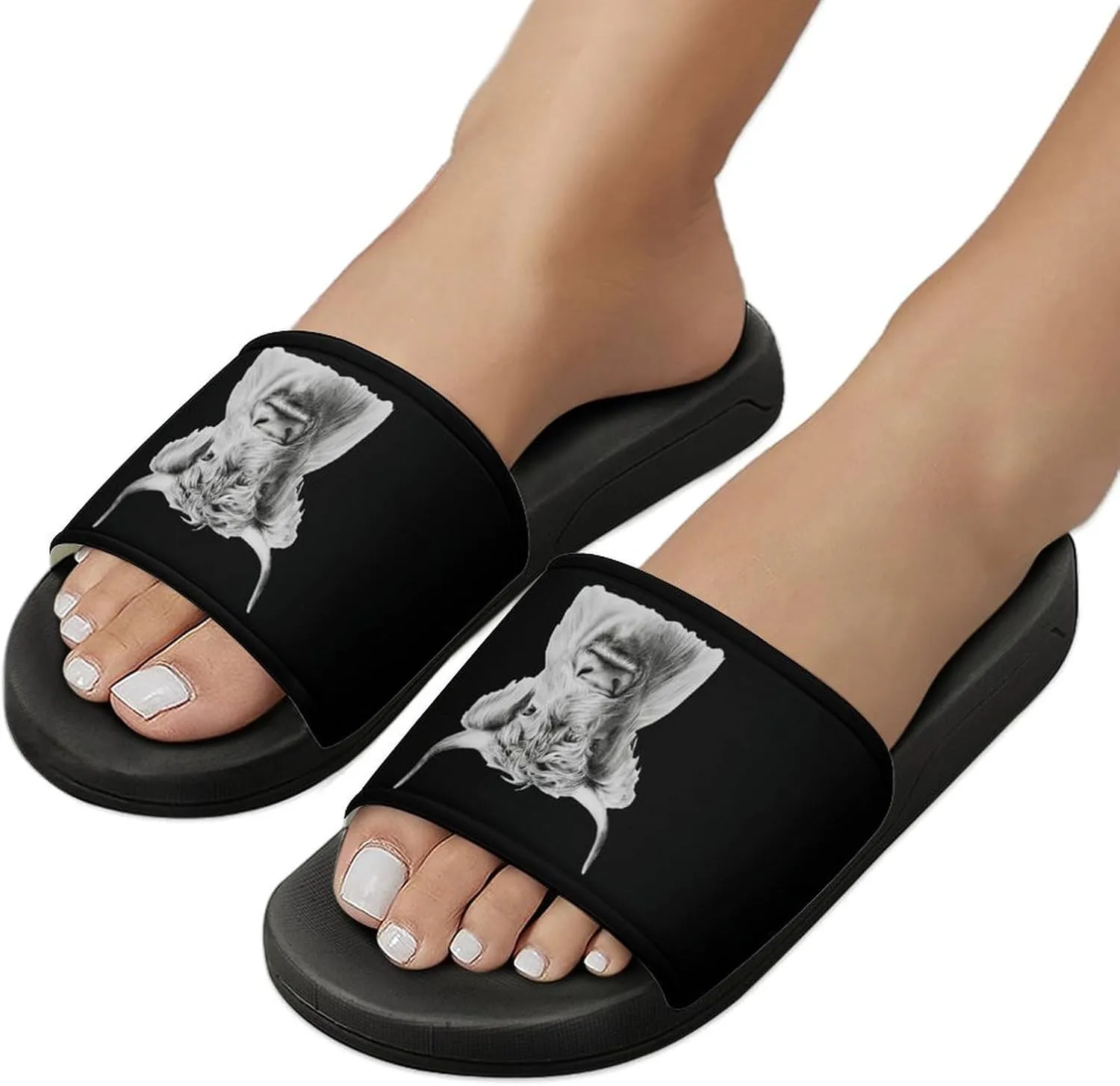 Funny Highland Cow House Slippers for Women Men Shower Slides Bathroom Sandals
