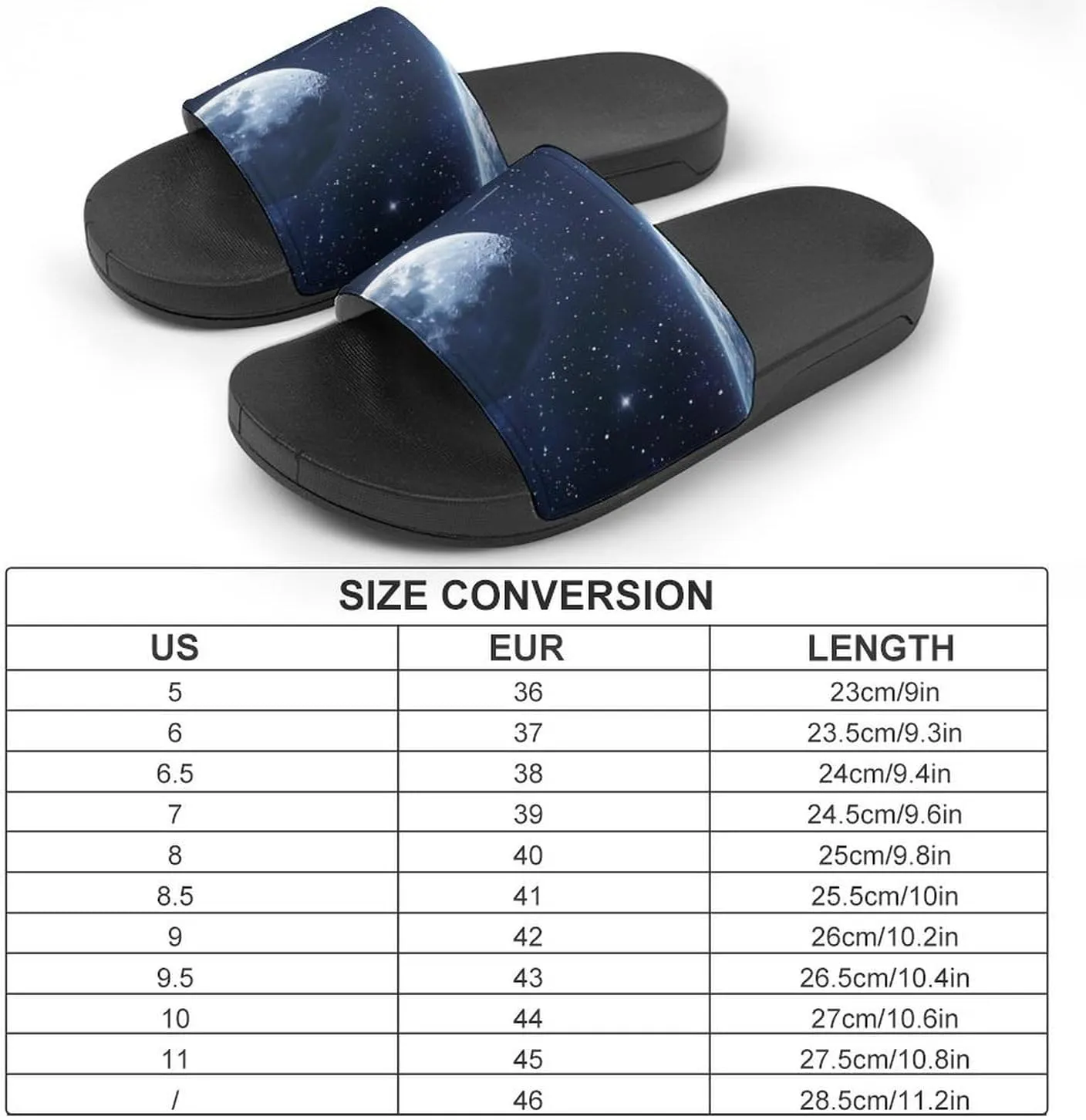 Galaxy Meteor Moon Earth Slippers Indoor Outdoor Unisex House Slipper Shower Slippers Non-Slip Open Toe Shoes