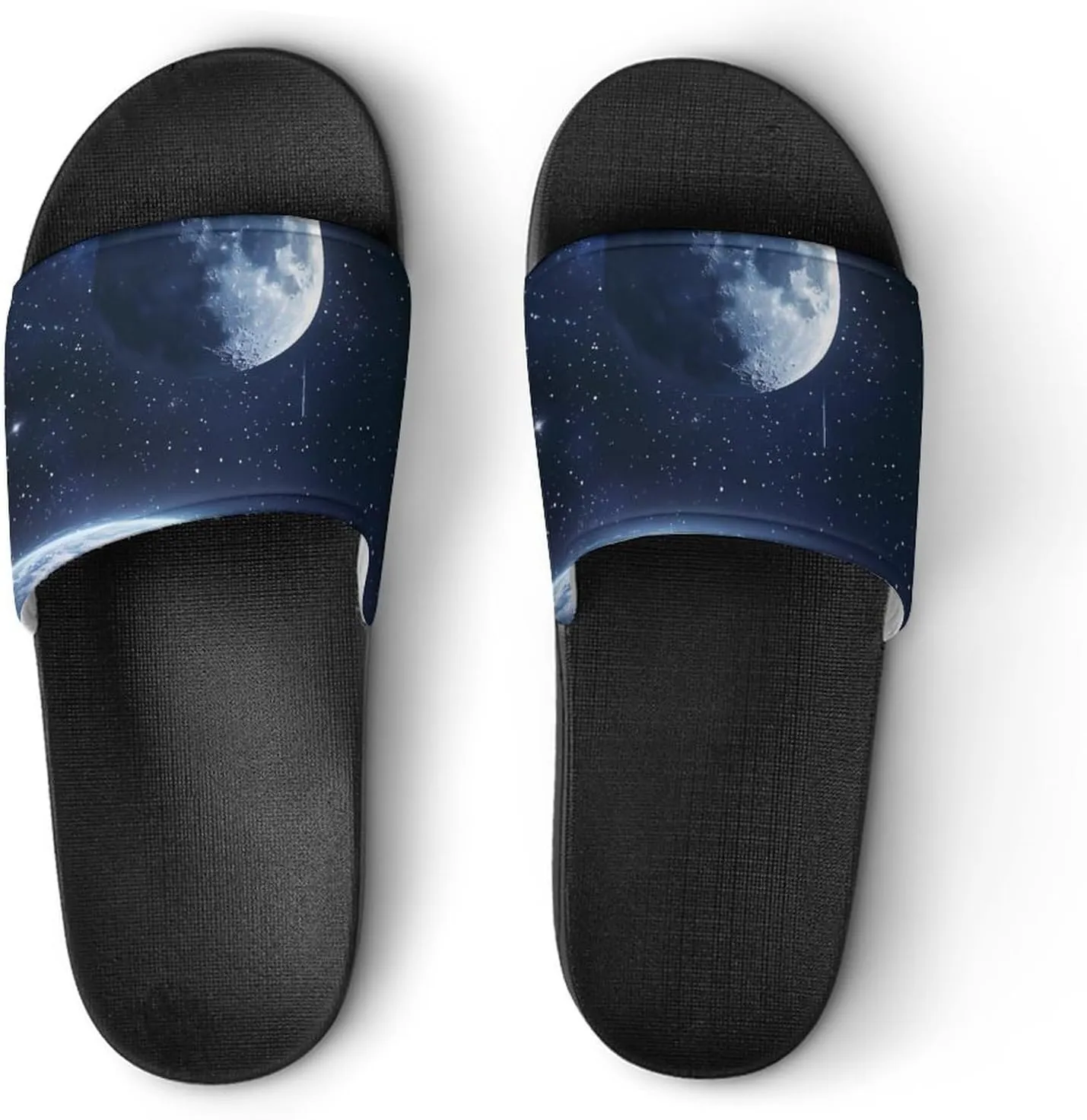 Galaxy Meteor Moon Earth Slippers Indoor Outdoor Unisex House Slipper Shower Slippers Non-Slip Open Toe Shoes