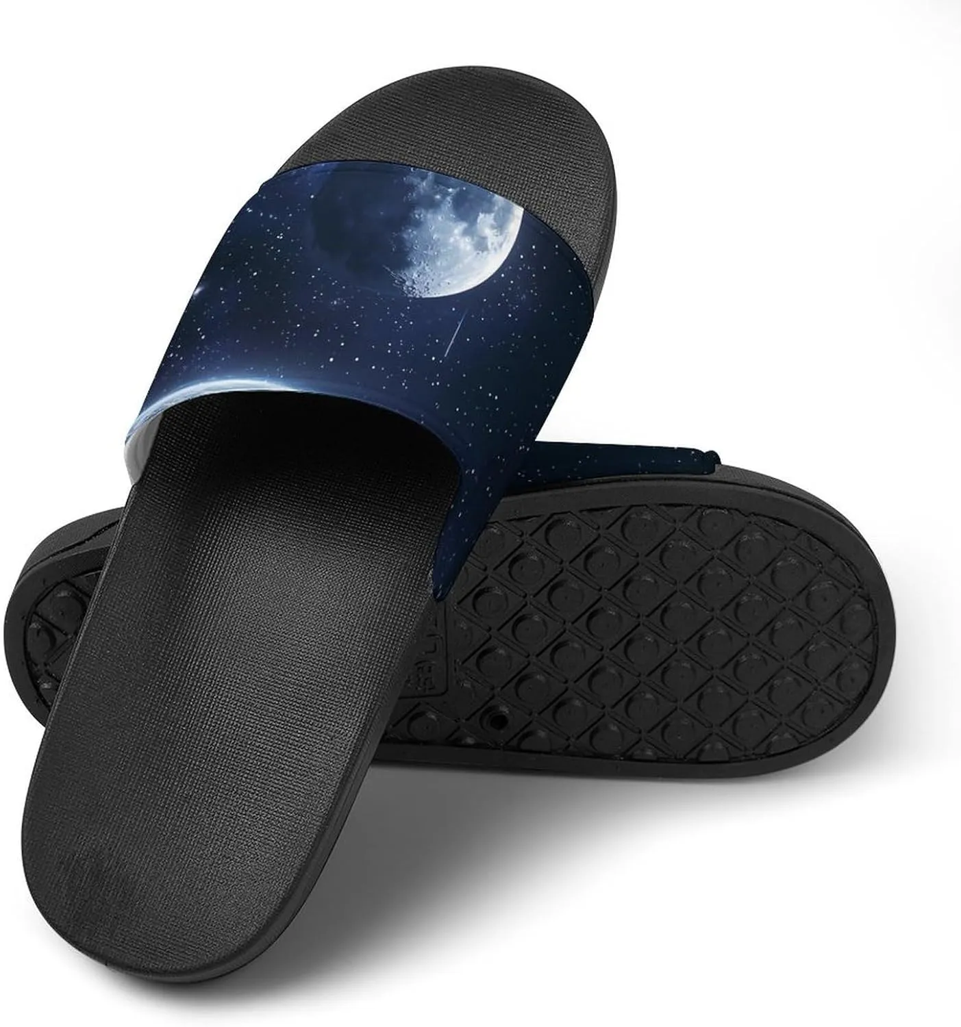 Galaxy Meteor Moon Earth Slippers Indoor Outdoor Unisex House Slipper Shower Slippers Non-Slip Open Toe Shoes