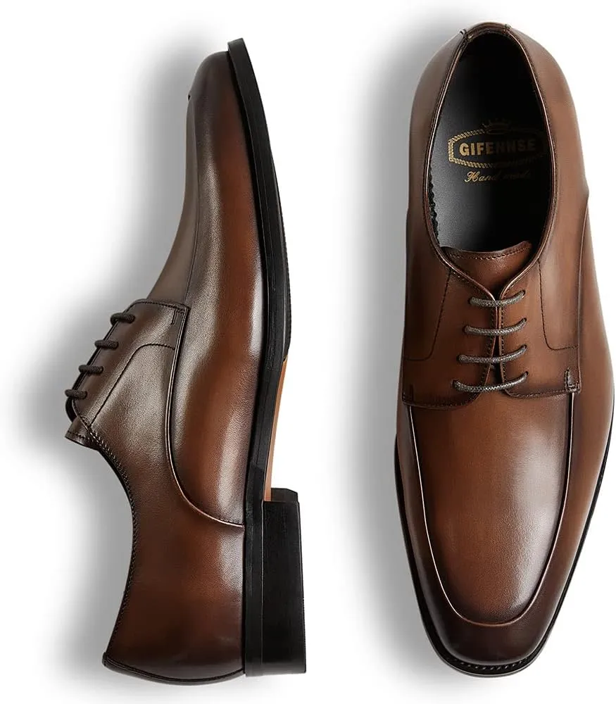 GIFENNSE Mens Oxford Shoes Leather Dress Shoes for Men