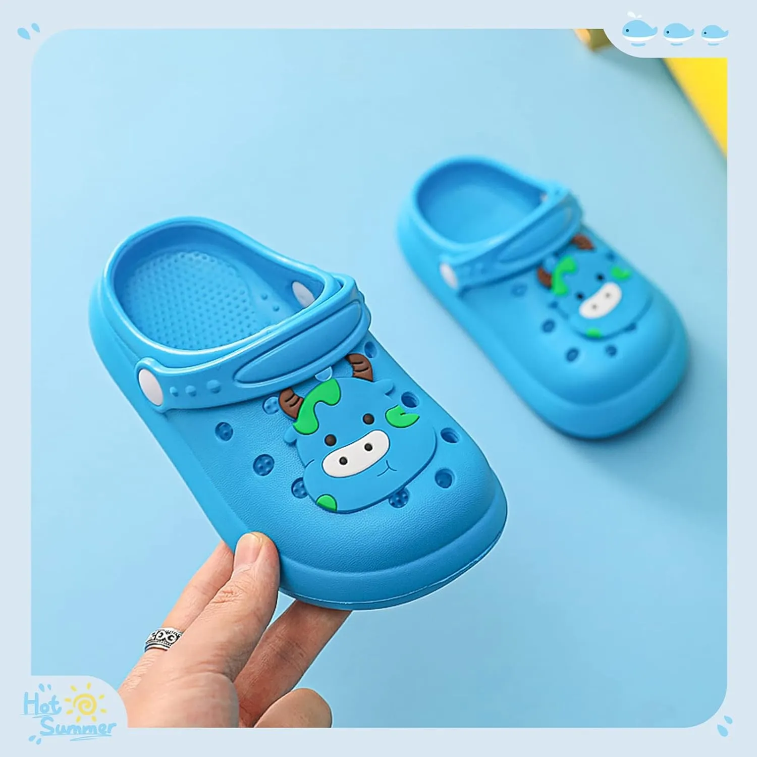 Gigididi Kids Clogs Toddler Garden Slip On Water Shoes,Beach Slipper for Boys and Girls