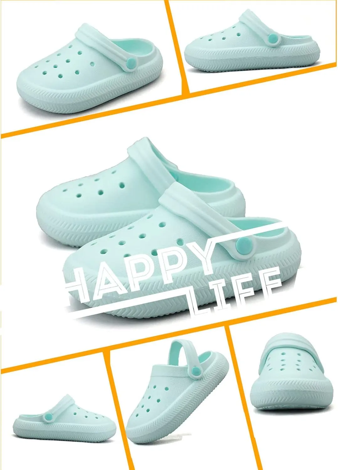 Gigididi Kids Clogs Toddler Garden Slip On Water Shoes,Beach Slipper for Boys and Girls