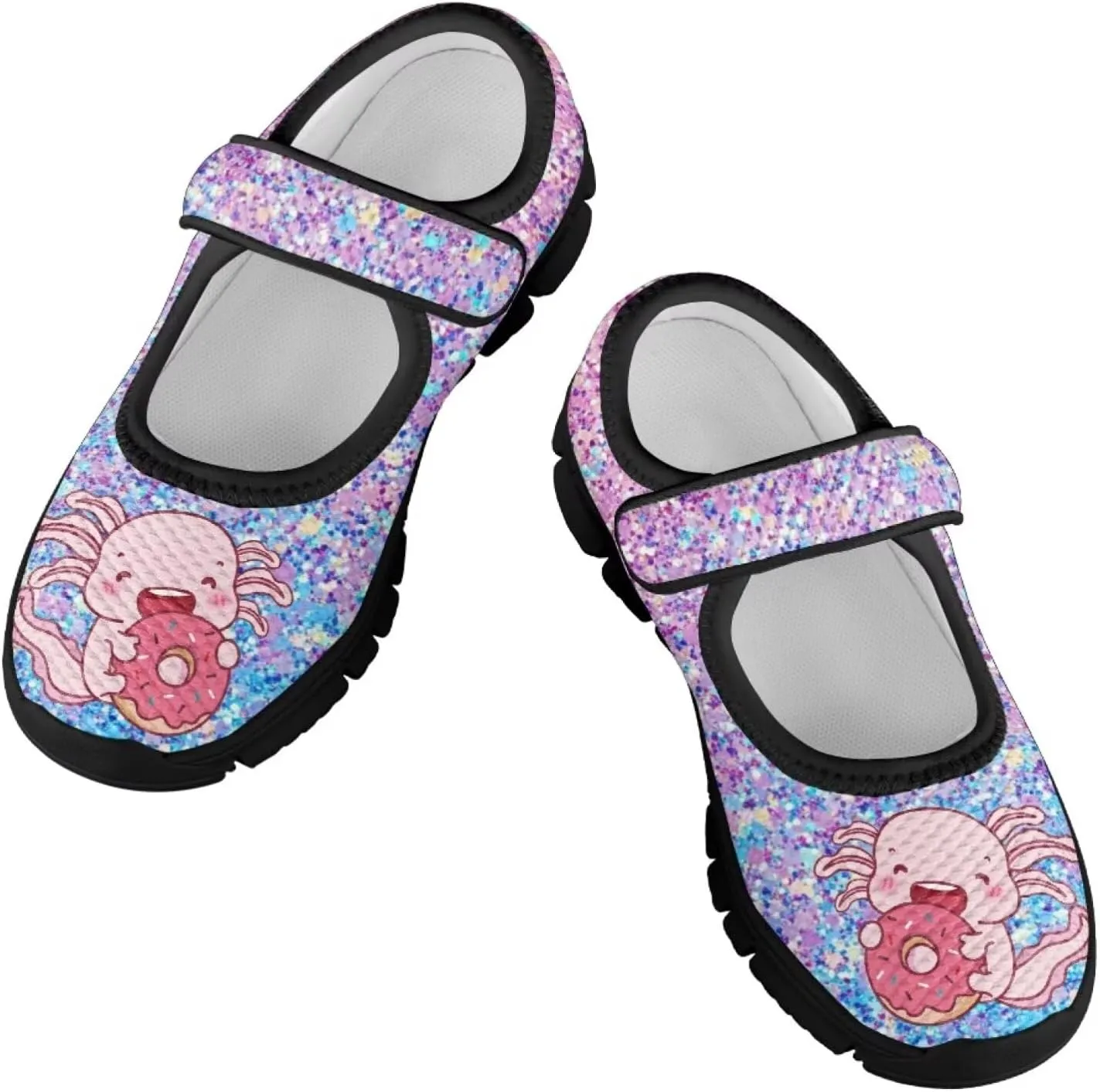 Girls Axolotl Mary Jane Dress Shoes Glitter Ballerina Princess Flat for Wedding, Party, Birthday US 11-2.5