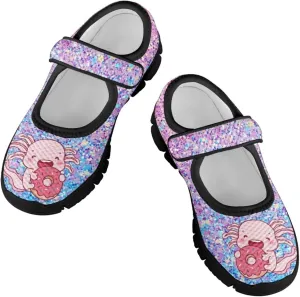 Girls Axolotl Mary Jane Dress Shoes Glitter Ballerina Princess Flat for Wedding, Party, Birthday US 11-2.5