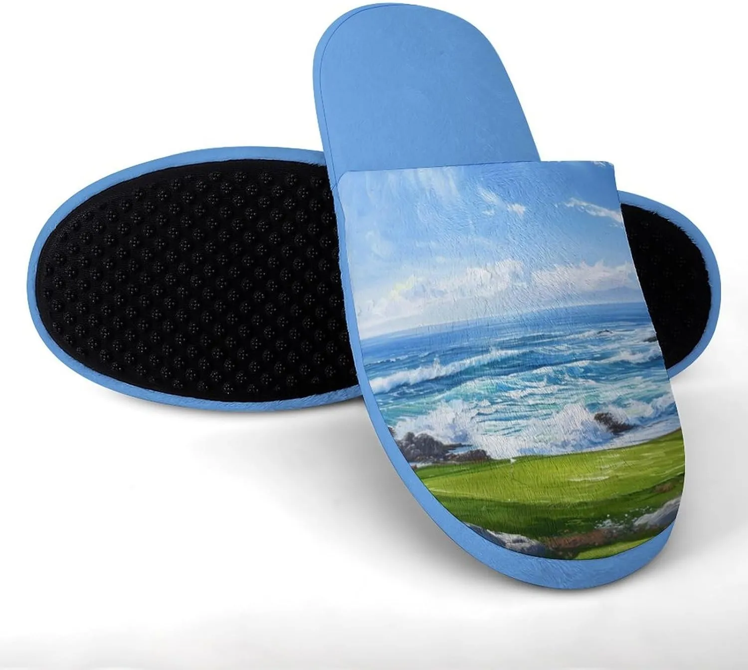 Golf Course Sea Sunshine Women's Slipper Non Slip Comfortable Winter Warm Home House Shoes