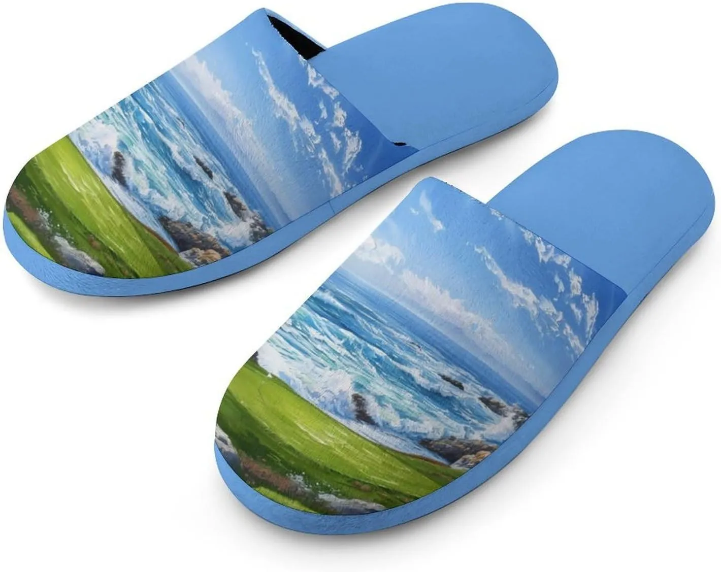 Golf Course Sea Sunshine Women's Slipper Non Slip Comfortable Winter Warm Home House Shoes
