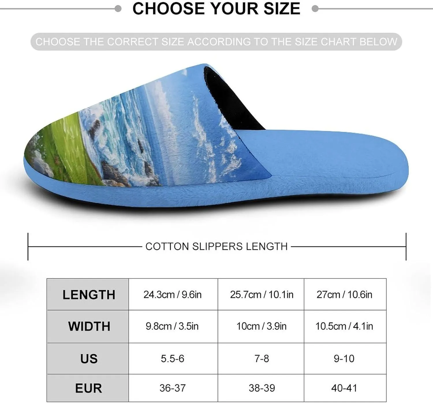 Golf Course Sea Sunshine Women's Slipper Non Slip Comfortable Winter Warm Home House Shoes