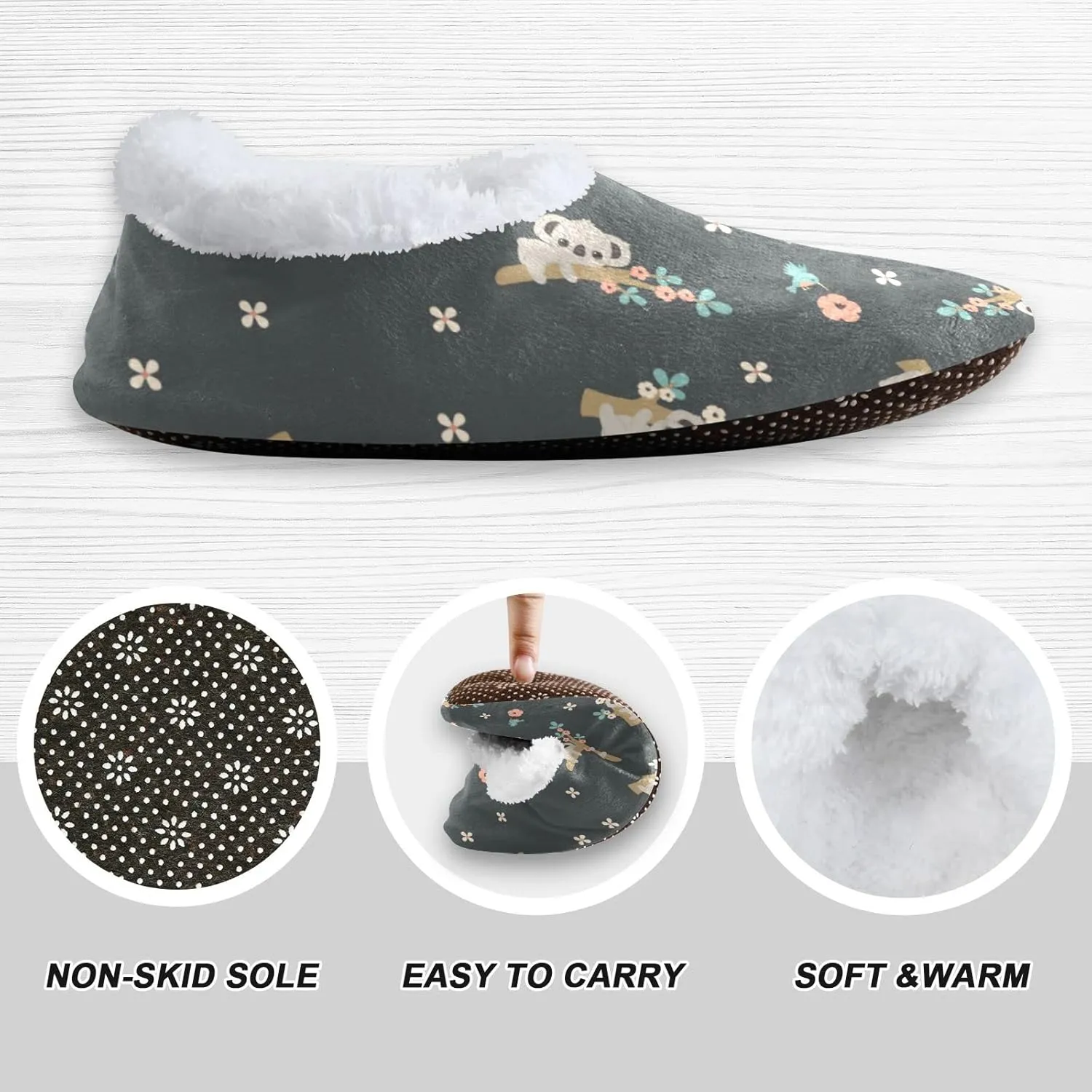 Gredecor Boys Girls Toddler Slippers for Kids Home House Slippers Warm Fur Non Slip Plush Indoor Slipper Socks