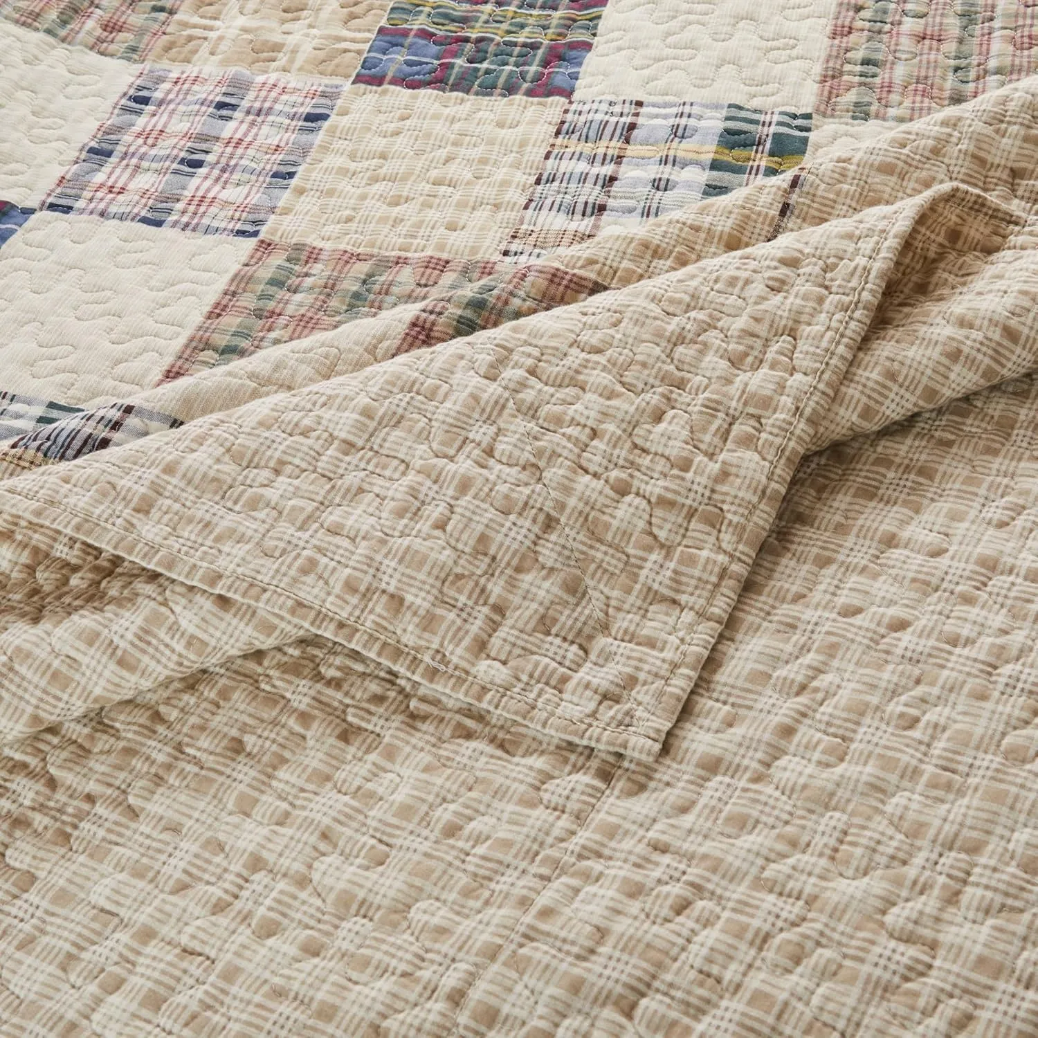 Greenland Home Oxford 100% Cotton Quilted Bedspread Set, 3-Piece Jumbo King, Taupe