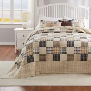 Greenland Home Oxford 100% Cotton Quilted Bedspread Set, 3-Piece Jumbo King, Taupe