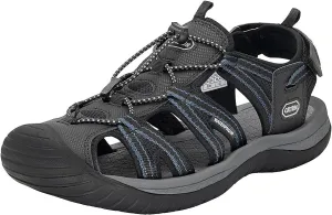 GRITION Mens Outdoor Hiking Sandals Summer Beach Closed Toe Water Sandal Waterproof Comfortable Fisherman Adventures Sport Athletic Walking Traveling Shoes Sandles