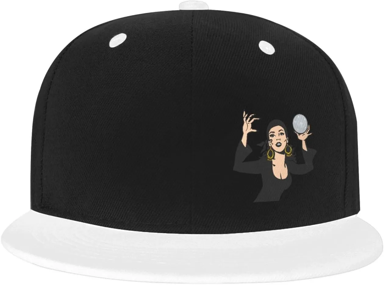Gypsy Fortune Teller Snapback Hats for Men Women Hat Baseball Cap Flat Bill Visor White Hat