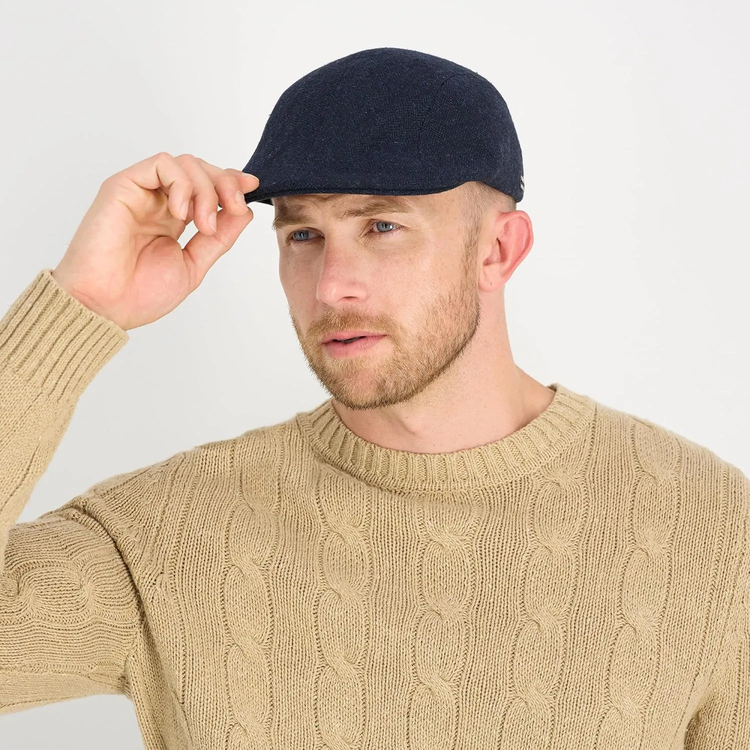 Haggar Men's Brushed Herringbone Flat Cap Ivy Hat