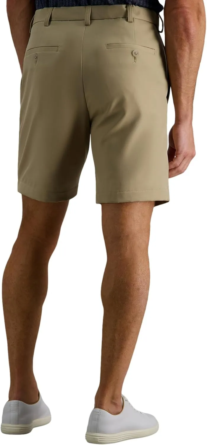 Haggar Men's Cool 18 Pro Straight Fit Flat Front 4-Way Stretch Expandable Waist Shorts - 7 and 9.5 Inch Inseams