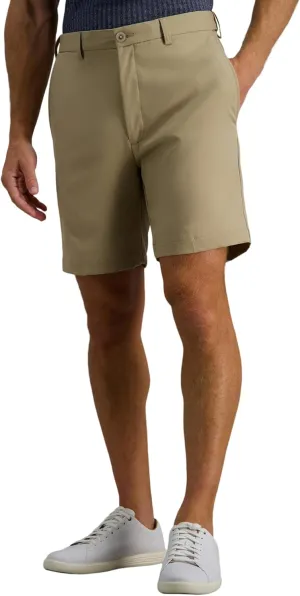 Haggar Men's Cool 18 Pro Straight Fit Flat Front 4-Way Stretch Expandable Waist Shorts - 7 and 9.5 Inch Inseams