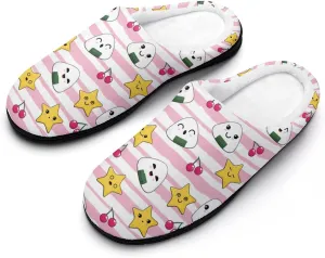 Halloween Checkered Clog Slippers For Womens Ladies Non-Slip Home Slippers Cotton Slipper Slip-On Shoes Indoor Outdoor