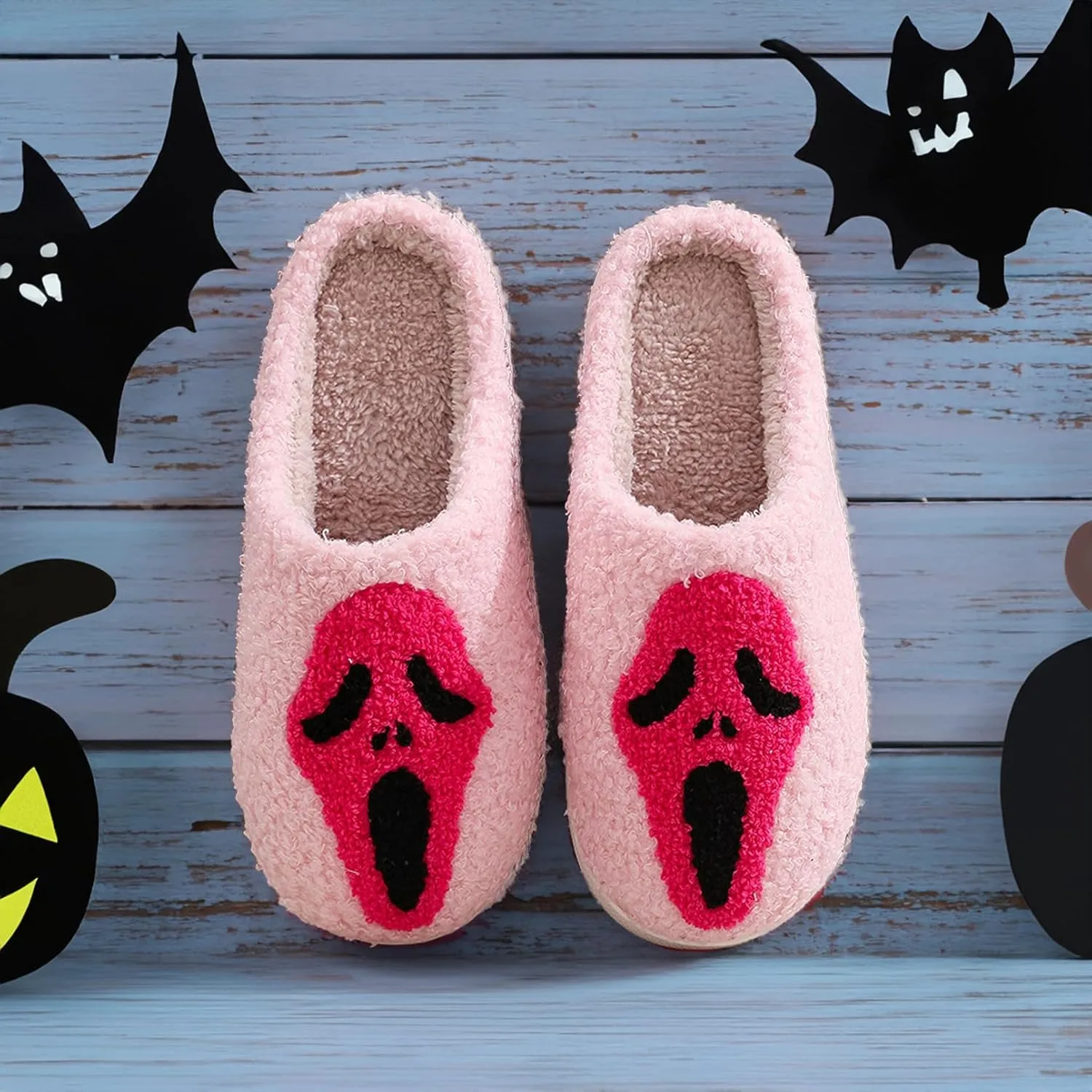 Halloween Christmas Slippers Holiday Slipper House Shoes Home Slipper for Women Fuzzy Outdoor Indoor Bedroom Slippers