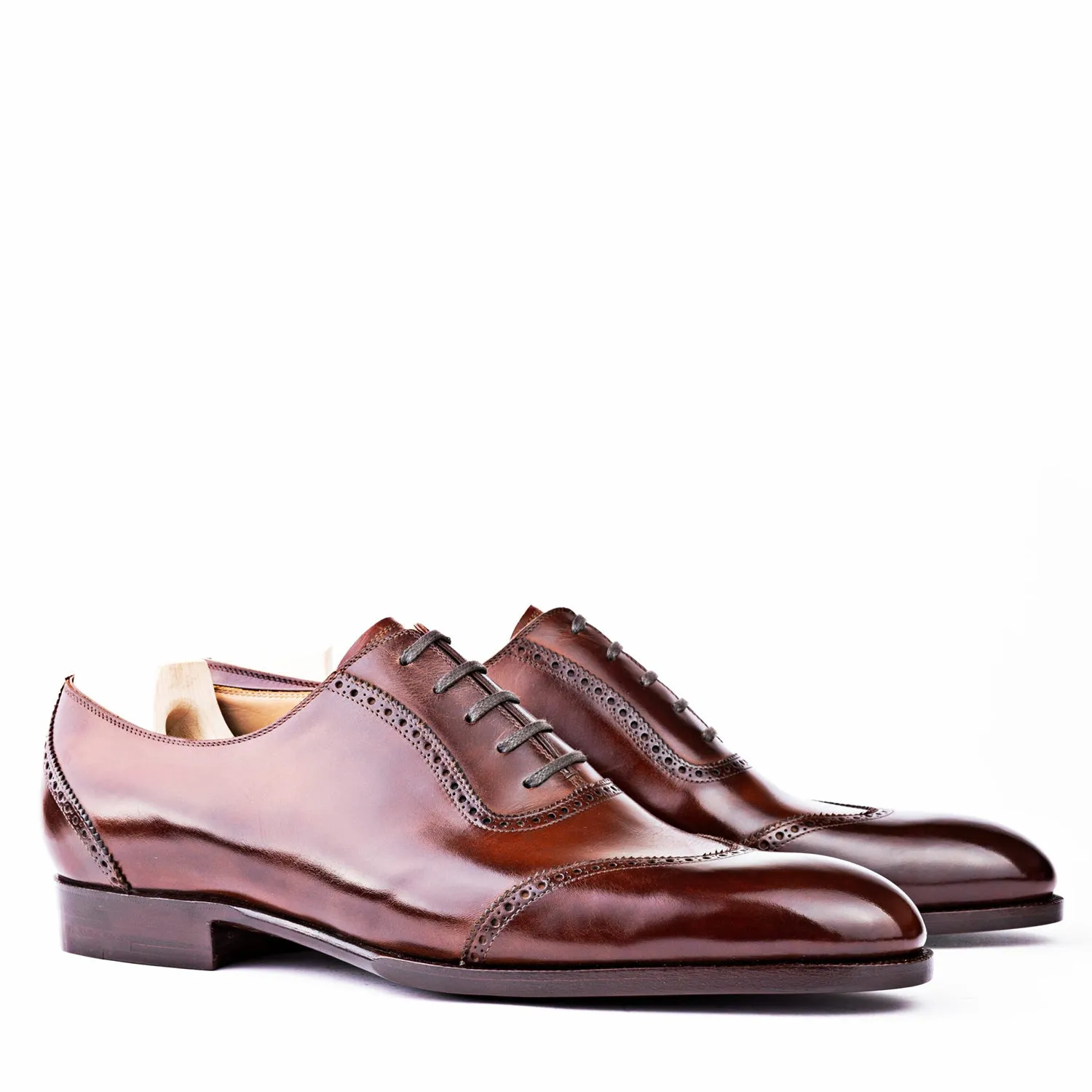 Handmade Plain Shiny Leather Formal Oxford Shoes